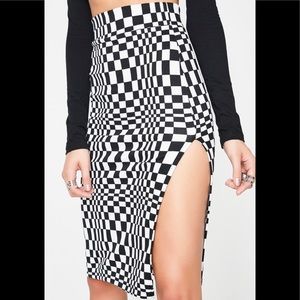 Dolls Kill “Got Me Tripped Out” slit midi skirt!